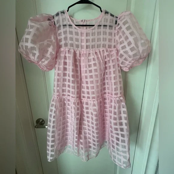 NWT- English Factory - Babydoll Dress with Puff Sleeves - size M - Picture 1 of 4